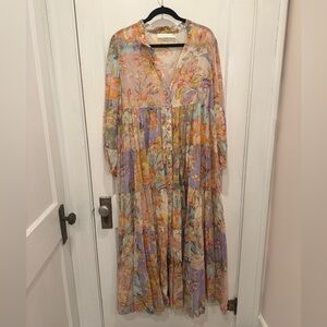 Zimmermann Maxi Patchwork Button Dress Size 4 (XL)